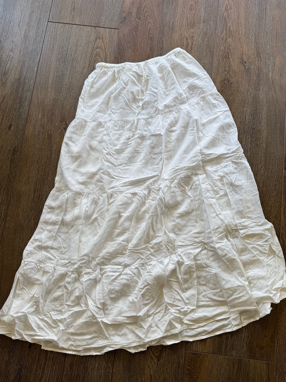 Bershka White Tiered Maxi Skirt